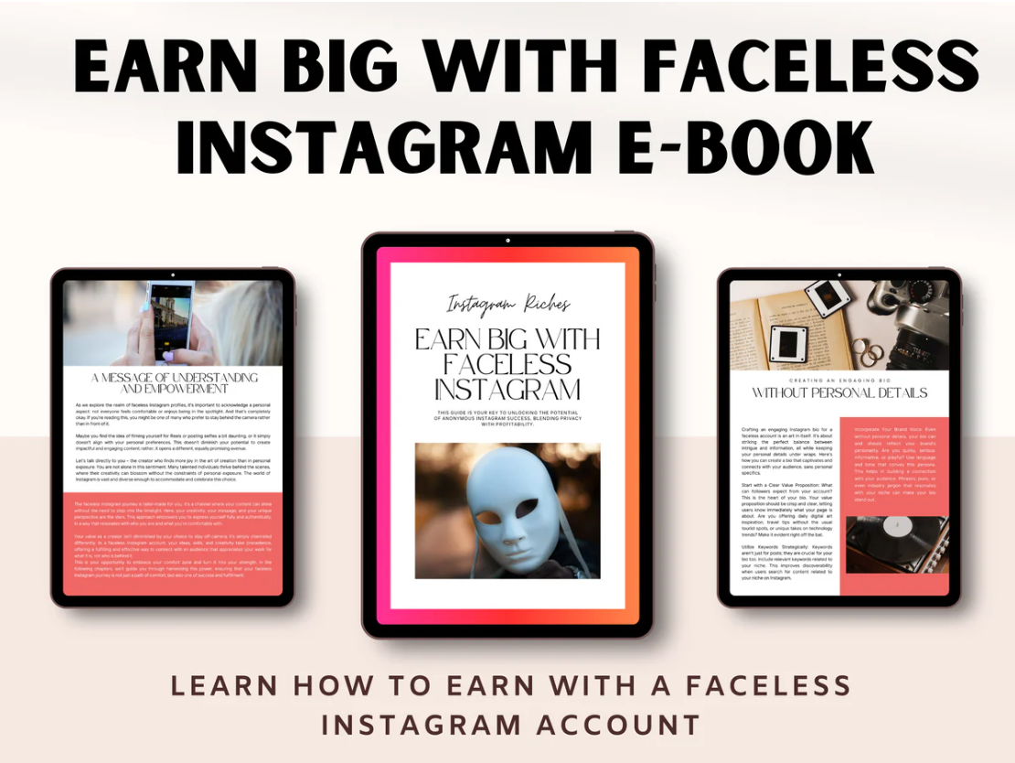 Earn Big With Faceless Instagram E-Book